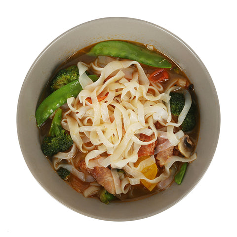 Veggie Soup made with odorless, organic, keto GoSkinny Noodles Fettuccine konjac noodles (shirataki)
